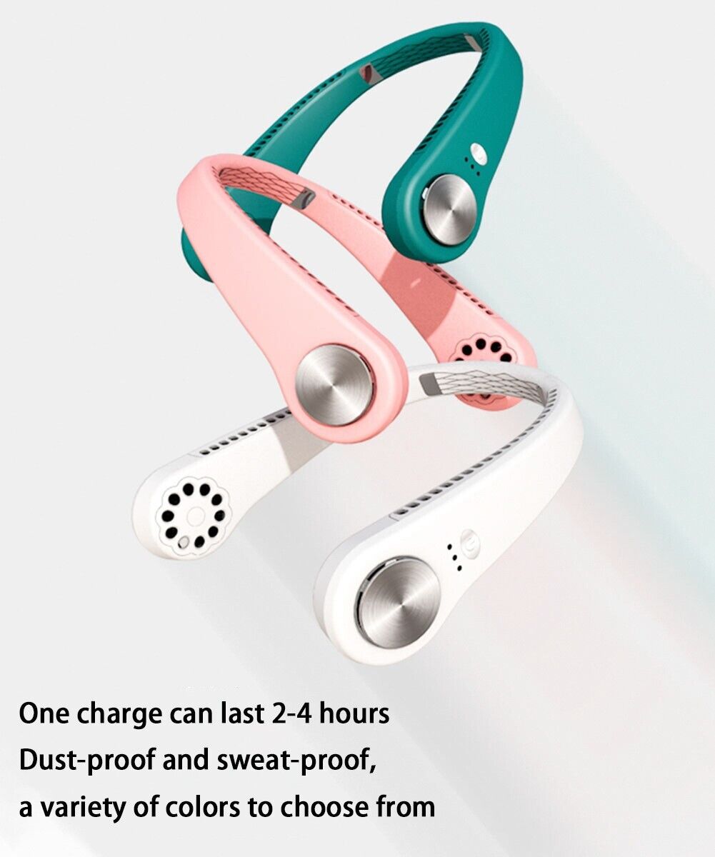CoolNeck portable neck fan 360 degree airflow cooling