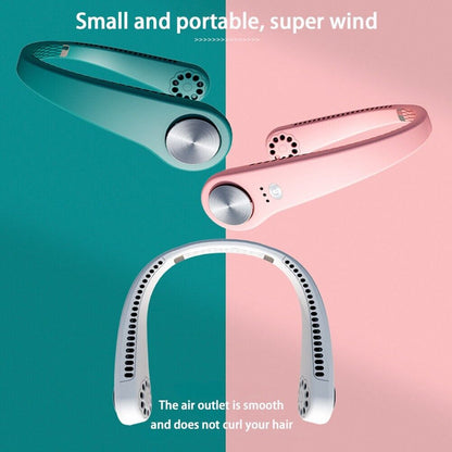 Neck fan bladeless design safe for kids adults elderly